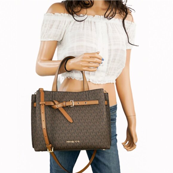 MICHAEL KORS - Emilia - Large Convertible Satchel Crossbody Purse NWOT - Picture 2 of 14